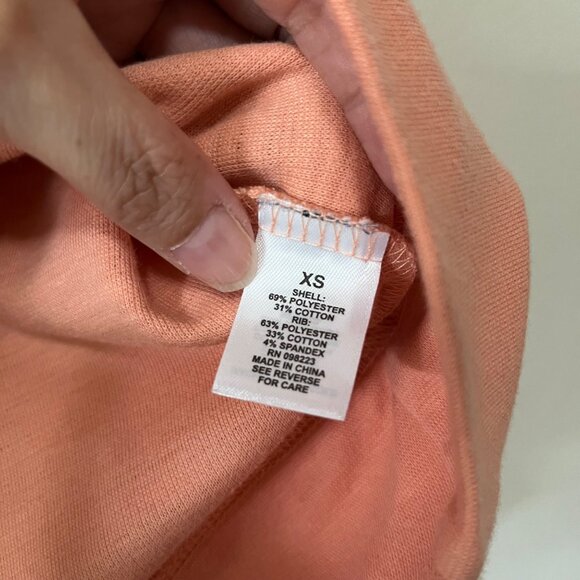 Freely Women Coral Cropped Long Sleeve Round Neck Waffle Neck Thermal Top SZ XS - Picture 2 of 7